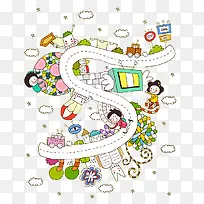 手绘卡通插画-空若网 手绘卡通插画-空若网