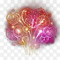 彩色节日爱心烟花矢量-空若网 彩色节日爱心烟花矢量-空若网