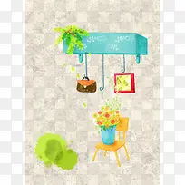 卡通手绘清新柜台背景-空若网 卡通手绘清新柜台背景-空若网