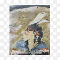 水彩画艺术肖像画-印地安人-空若网 水彩画艺术肖像画-印地安人-空若网