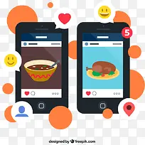 手机送餐app程序矢量素材下载,-空若网 手机送餐app程序矢量素材下载,-空若网