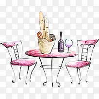 卡通手绘粉红桌子-空若网 卡通手绘粉红桌子-空若网