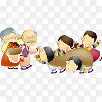 矢量韩国家庭-空若网 矢量韩国家庭-空若网