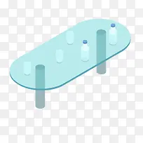 蓝色玻璃质感茶几-空若网 蓝色玻璃质感茶几-空若网