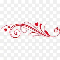 红色古风爱心线条装饰-空若网 红色古风爱心线条装饰-空若网