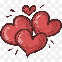 复古风红色爱心气泡-空若网 复古风红色爱心气泡-空若网