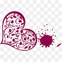 紫色圆点爱心古风装饰-空若网 紫色圆点爱心古风装饰-空若网