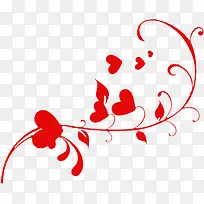 古风红色线条爱心装饰-空若网 古风红色线条爱心装饰-空若网