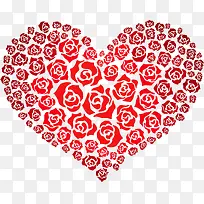 红色古风花朵爱心-空若网 红色古风花朵爱心-空若网