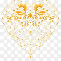 黄色爱心古风装饰-空若网 黄色爱心古风装饰-空若网