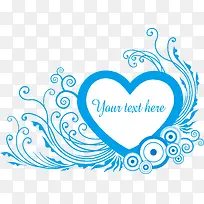 蓝色爱心花纹边框-空若网 蓝色爱心花纹边框-空若网