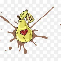 矢量卡通爱心梨-空若网 矢量卡通爱心梨-空若网