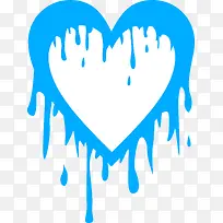 蓝色墨痕爱心-空若网 蓝色墨痕爱心-空若网