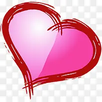红色墨迹线条设计爱心-空若网 红色墨迹线条设计爱心-空若网