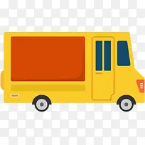 黄色卡通卡车海报背景-空若网 黄色卡通卡车海报背景-空若网