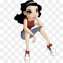卡通美女素材手绘素材-空若网 卡通美女素材手绘素材-空若网