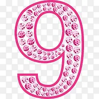 粉色钻石矢量数字9-空若网 粉色钻石矢量数字9-空若网