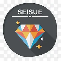 矢量扁平化卡通钻石-空若网 矢量扁平化卡通钻石-空若网