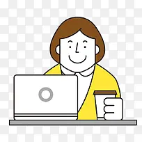 扁平风喝咖啡的人图标-空若网 扁平风喝咖啡的人图标-空若网