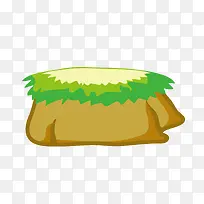 矢量卡通简洁扁平化石头长草-空若网 矢量卡通简洁扁平化石头长草-空若网