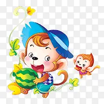 抢西瓜的猴子-空若网 抢西瓜的猴子-空若网