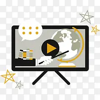 卡通多彩电视机-空若网 卡通多彩电视机-空若网