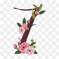 卡通桃花树枝-空若网 卡通桃花树枝-空若网