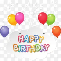 矢量彩色气球生日-空若网 矢量彩色气球生日-空若网