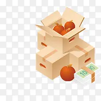 矢量盒子里的水果-空若网 矢量盒子里的水果-空若网