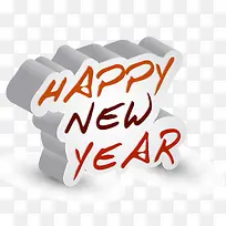 新年快乐立体字矢量图-空若网 新年快乐立体字矢量图-空若网
