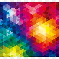 彩色三角形拼接光效海报背景-空若网 彩色三角形拼接光效海报背景-空若网