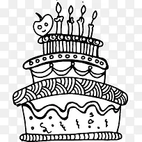 卡通手绘生日蛋糕-空若网 卡通手绘生日蛋糕-空若网