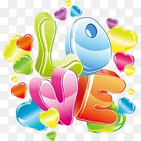 彩色糖果爱心love-空若网 彩色糖果爱心love-空若网