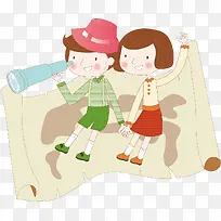 小孩人物背景望远镜海报-空若网 小孩人物背景望远镜海报-空若网