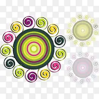 霓虹圆形对称花边图案-空若网 霓虹圆形对称花边图案-空若网