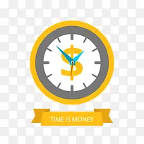 扁平化钟表金钱插画矢量图-空若网 扁平化钟表金钱插画矢量图-空若网