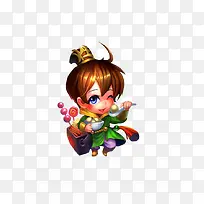 Q版可爱的小孩吃汤圆-空若网 Q版可爱的小孩吃汤圆-空若网