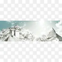 冬季雪山背景-空若网 冬季雪山背景-空若网