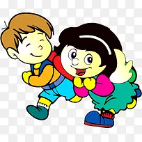 插画夏日小孩子奔跑-空若网 插画夏日小孩子奔跑-空若网