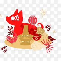 免抠狗年年夜饭食物-空若网 免抠狗年年夜饭食物-空若网