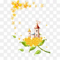 手绘卡通房子背景-空若网 手绘卡通房子背景-空若网