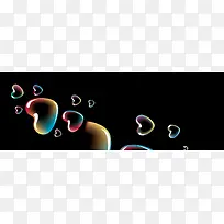 黑色梦幻爱情心背景banner-空若网 黑色梦幻爱情心背景banner-空若网