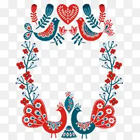 卡通红色爱情鸟背景装饰-空若网 卡通红色爱情鸟背景装饰-空若网