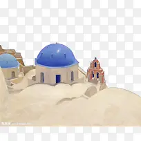 爱情海城堡油画-空若网 爱情海城堡油画-空若网