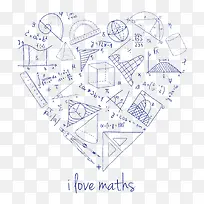 卡通手绘心形数学工具公式-空若网 卡通手绘心形数学工具公式-空若网