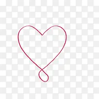红色爱心细丝带-空若网 红色爱心细丝带-空若网