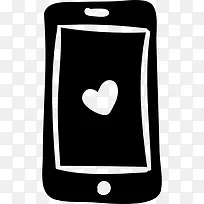 智能手机的心脏图标-空若网 智能手机的心脏图标-空若网