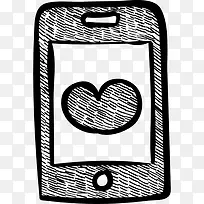 手机与心脏图标-空若网 手机与心脏图标-空若网