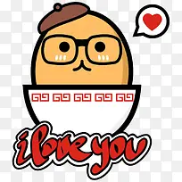 手绘卡通碗里蛋蛋人物-空若网 手绘卡通碗里蛋蛋人物-空若网