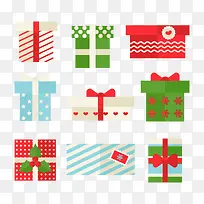 彩色扁平化礼盒设计矢量图-空若网 彩色扁平化礼盒设计矢量图-空若网